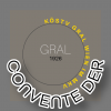 Logo für Convente bei Gral Wien in Weiss-Schwarz-Gold auf grauem Hintergrund