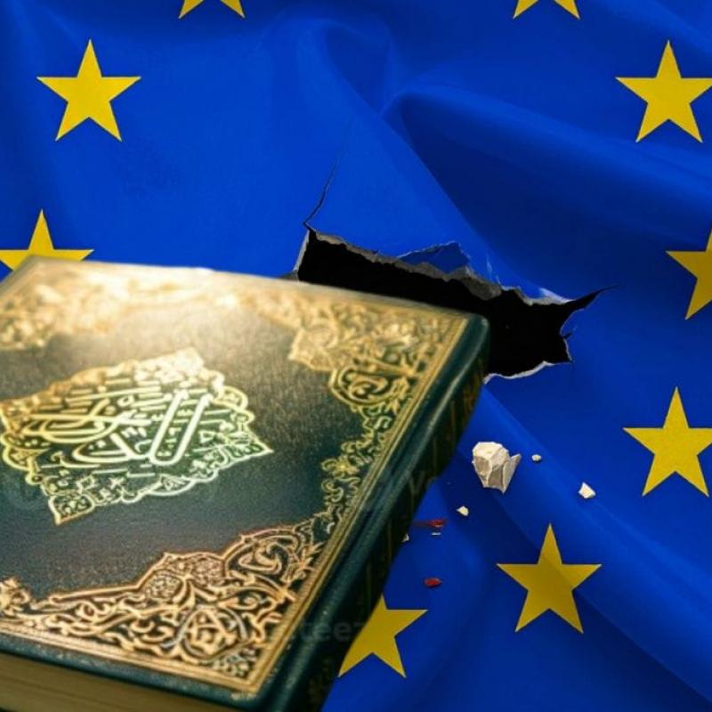 Europaflagge mit Koran