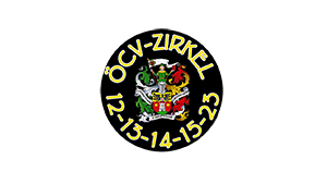 ÖCV-Zirkellogo mit ÖCV-Wappen mittig und Text kreisförmig angeodnet