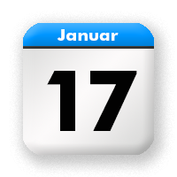 17. Jänner, blau, Kalendericon