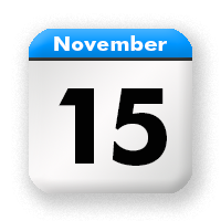15. November, blau, Kalendericon