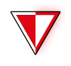 WStV-Logo, ein kopfstehendes Dreieck geteilt Rot-Weiß mit Rand in 2. Farbe